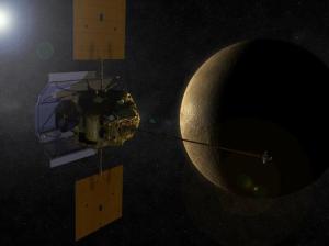 Impresie artistica a sondei Messenger pe orbita lui Mercur. Foto: nasa.gov
